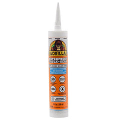 Gorilla Waterproof Caulk & Seal Silicone Sealant, 10oz Cartridge (Pack of 1) - White Caulking Sealant for Kitchen, Window, Bath, Marine, Door and More 108318