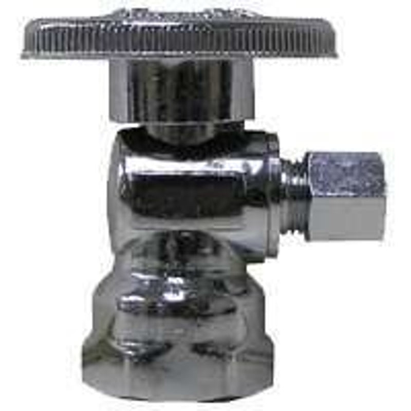 Plumb Pak PP20046LF Watts Lf Pbqt-090 1/4 Turn Angle Stop Valve, 1/2 X 1/4 In, Fip X Compression, Body, Chrome Plated, 1/2" OD, Brass