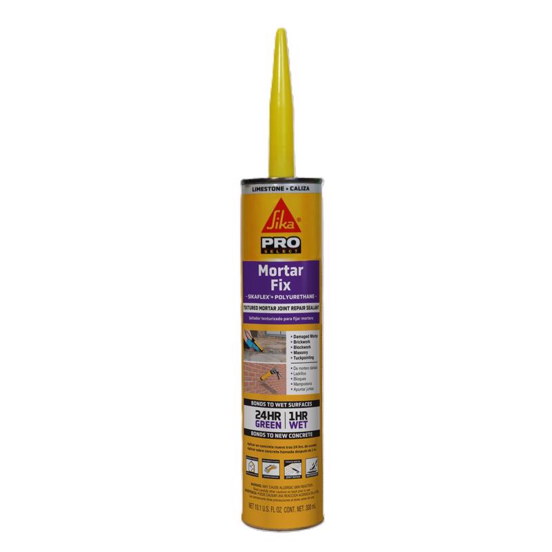 Sikaflex Mortar Fix, Limestone, Polyurethane sealant for Repairing Damaged Mortar, Joints and Gaps. Sealing Mortar Cracks 10.1 fl. oz Cartridge (Pack of 1)