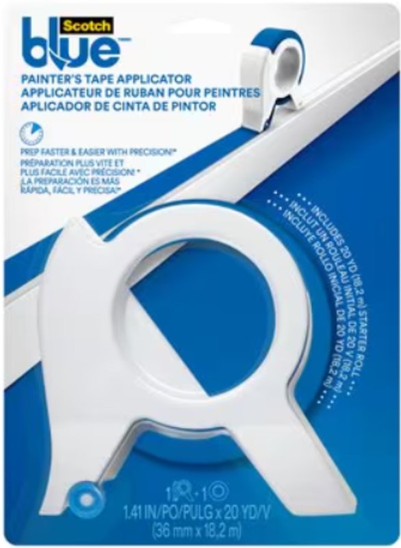 Scotch Blue Painters Tape Applicator, Applies Painter's Tape in One Continuous Strip, Paint Tape Applicator for Trim, Windows and Door Frames, 1.41 Inches x 20 Yards, 1 Starter Roll (TA3-SB-ESF)