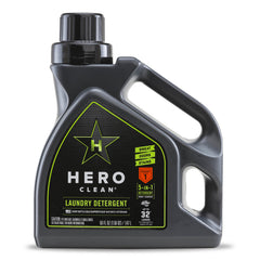 Hero Clean Liquid Laundry Detergent - 5 in 1 Sport + Everyday with World-Class Odor Control, Advanced 7 Enzyme System for Stains. Juniper Scent (50 Oz) 704400401