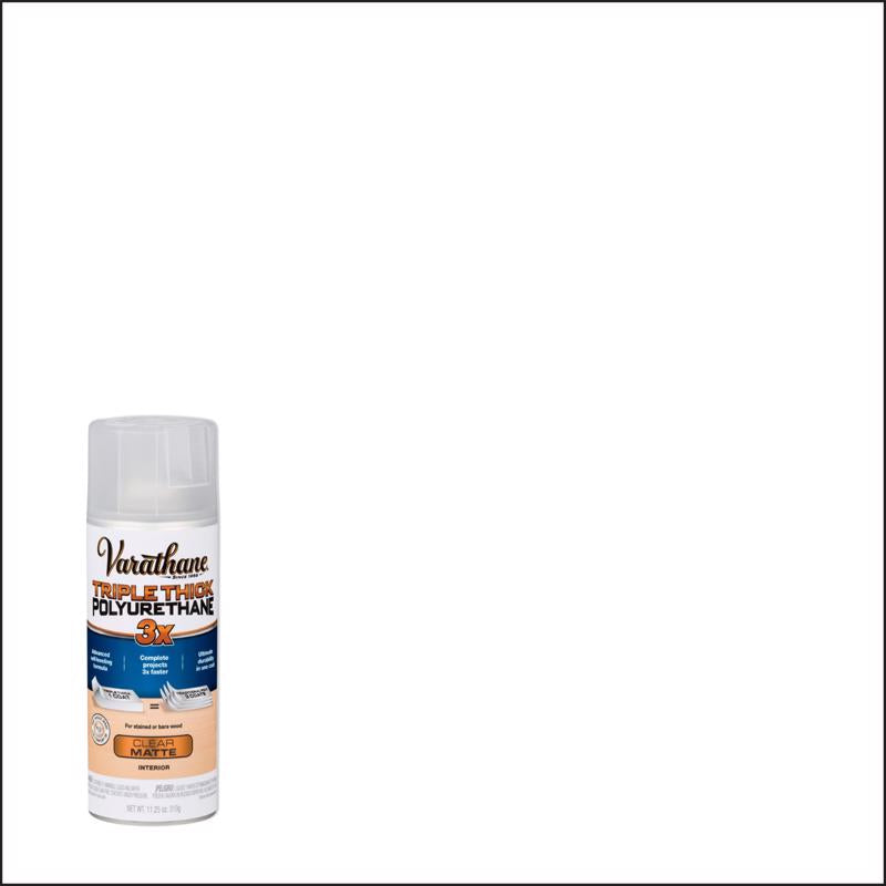Varathane 318289 Triple Thick Polyurethane Wood Finish Spray, 11.25 oz, Matte Clear