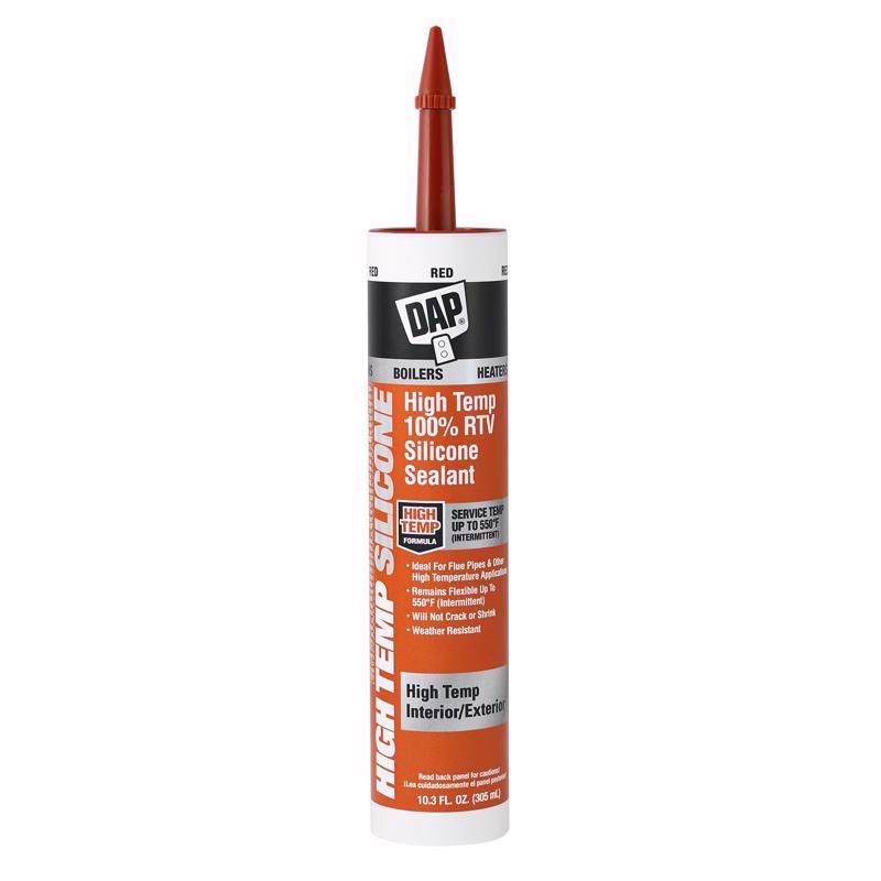 DAP 8013 80133 High Temperature 100% Rtv Silicone Sealant, 10.3 Fl-Oz, Red