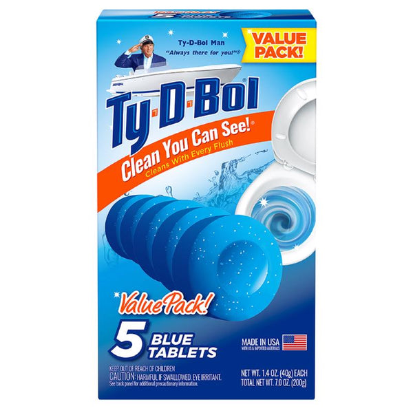 Ty-D-Bol, Blue Toilet Bowl Cleaner Tablets, 5 Count 675040.10