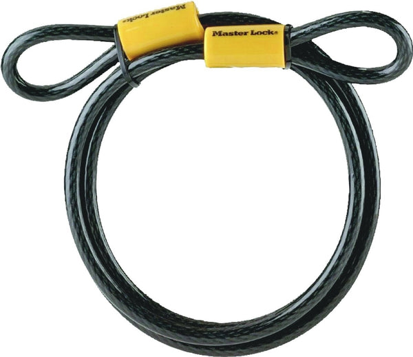 Master Lock 78DPF Heavy Duty Looped End Cable, 6 Feet Braided Steel, 3/8-inch Diameter