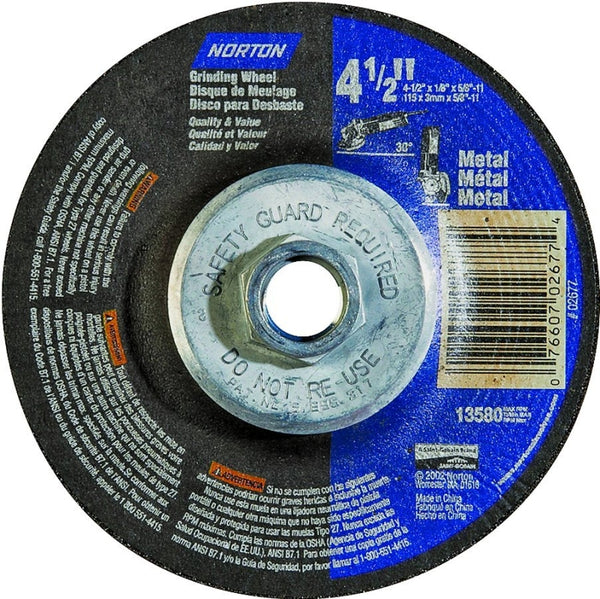 Norton Metal and Masonry Grinding Wheel - 4.5in. Dia. 66252843609