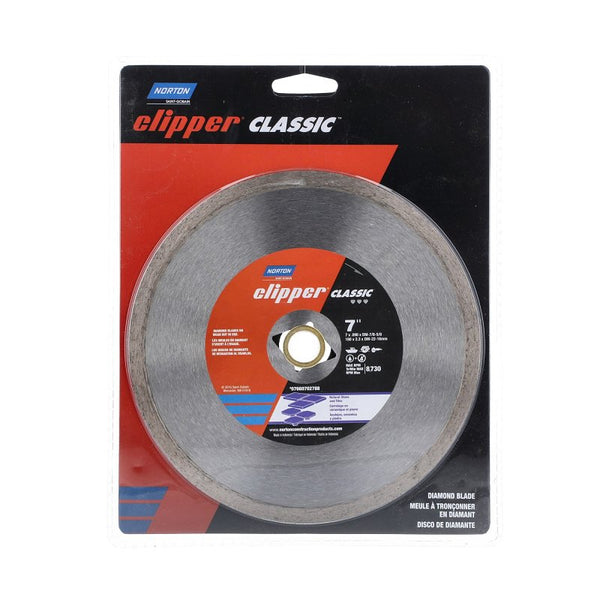 Norton Diamond Wheel Tile Saw Blade, Clipper Classic Diamond Cutting Wheel, Continuous Cut-Off Type 01, 7" Diamond High-Speed Cutting Disc for Tile, Pack of 1 07660702788