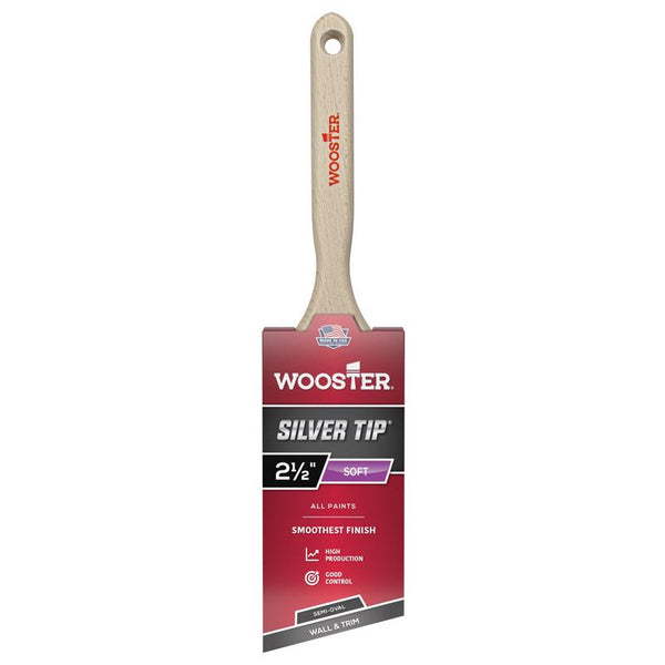 Wooster Brush 5228-2 ½ Silver Tip Semi-Oval Angle Sash Brush, 2.5 Inch 5228-2 1/2