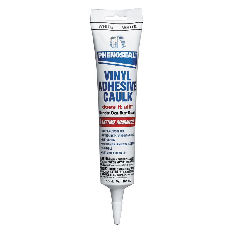 Phenoseal White Vinyl Adhesive Caulk 5.5 oz.