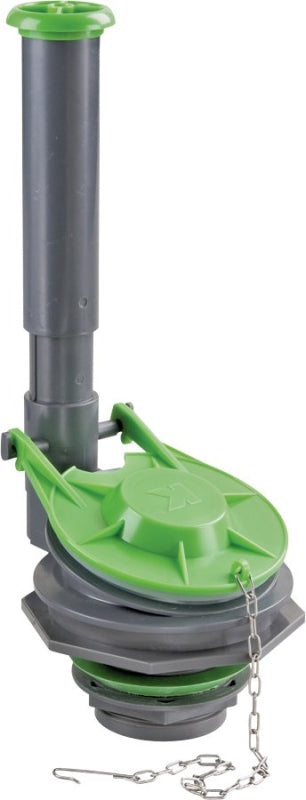Plumb Pak K835-9 Adjustable High Performance Toilet Flush Valve With 3 In Flapper, 2 In Inlet, Plastic, Gray, No Size, Green Grey