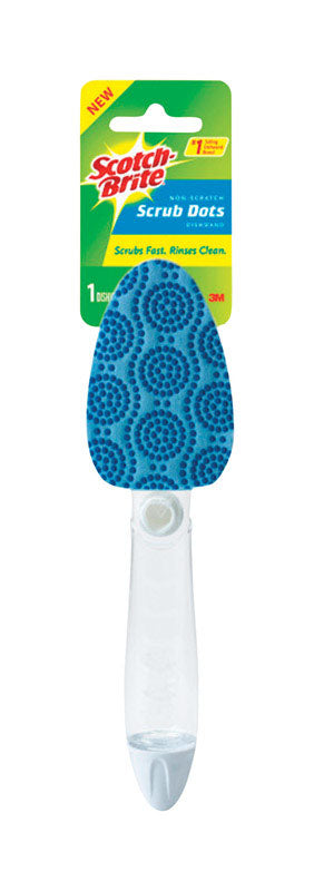 Scotch-Brite Scrub Dots Non-Scratch Soap-Dispensing Dishwand, 1 Count, Keeps Hands Out of the Mess, Fits All Scotch-Brite Refills, Assorted Colors 690-4