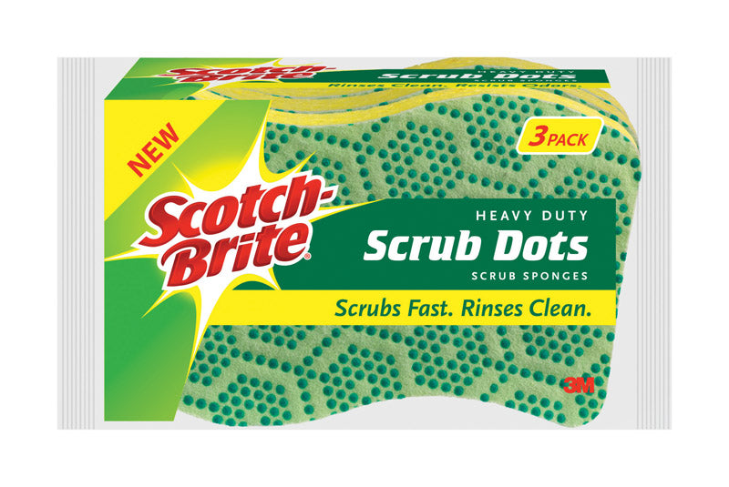Scotch-Brite Odor Resist Heavy Duty Scrub Sponge, Dishwasher-Safe Kitchen sponges for Serious Scrubbing, Multipurpose Dish Sponge for Stuck-On Messes, 3 Scrubbing Sponges