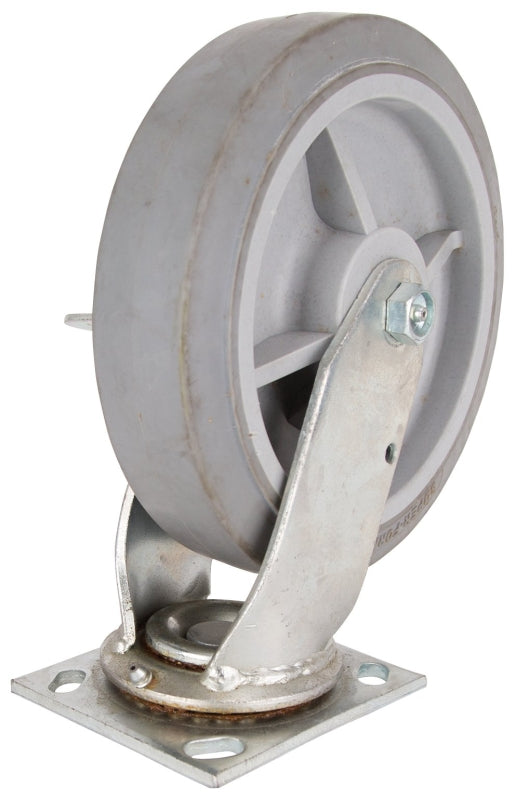 MINTCRAFT JC-T08 ProSource Heavy Duty Swivel/Brake Caster, 8 in Dia X 2 in W, 750 Lb, Thermoplastic Rubber