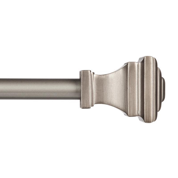 Kenney 5/8" Fast Fit Milton Easy Install Curtain Rod, Pewter, 66"-120" KN75245NP