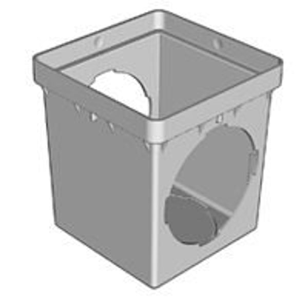 NDS 900 Square Catch Basin Drain With 2 Openings, Connect to 3-Inch, 4-Inch, 6-Inch & 8-Inch Drain Pipes, Manages Medium - Heavy Water Flows, 9-Inch, Plastic, Black 900/0909SD2