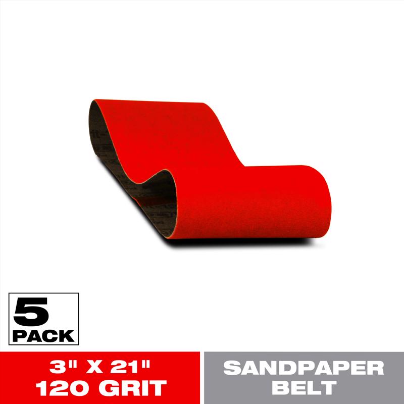 Diablo 21 inch in. L x 3 in. W Premium Zirconium Blend Sanding Belt 120 Grit Fine 5 pc.