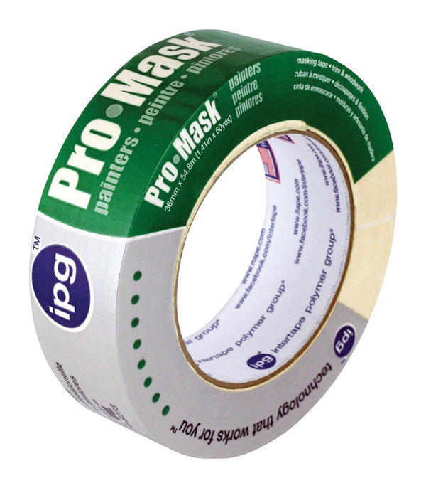 IPG ProMask Painters, 1-Day Painter's Tape, 1.41" x 60 yd, Tan, (Single Roll) 5203-1.5