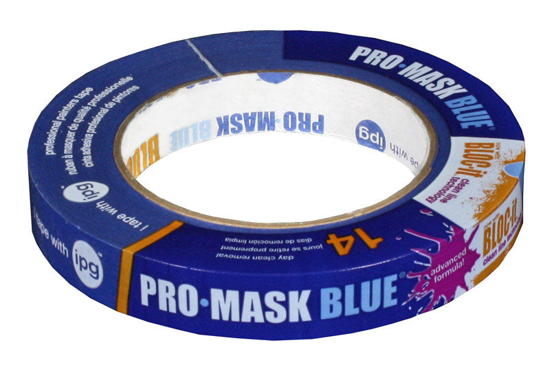IPG ProMask Blue with BLOC-It, Premium 14-Day Masking Tape, 0.70" x 60 yd, Blue, (Single Roll)