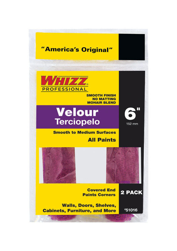 Roller Cvr Velour 2pk 6x1/8in