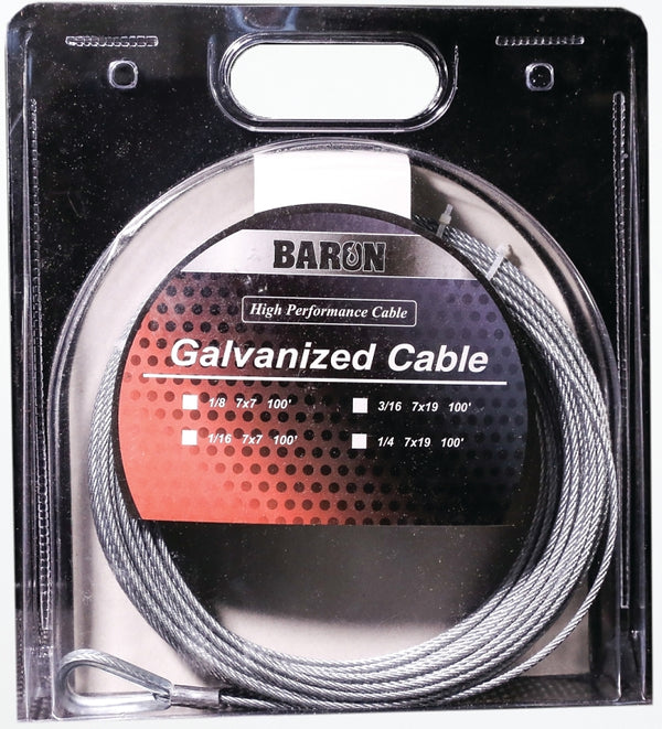 Tie Down Cable Galv Precut 7x19 1/4 100 59005/50095