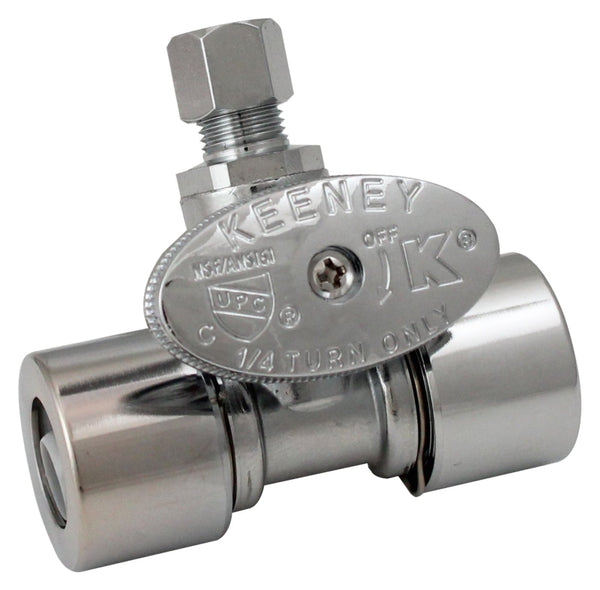Plumb Pak K2801PCPO Quarter Turn Quick Lock in Line Valve 1/2 in. x 1/4 in, silver