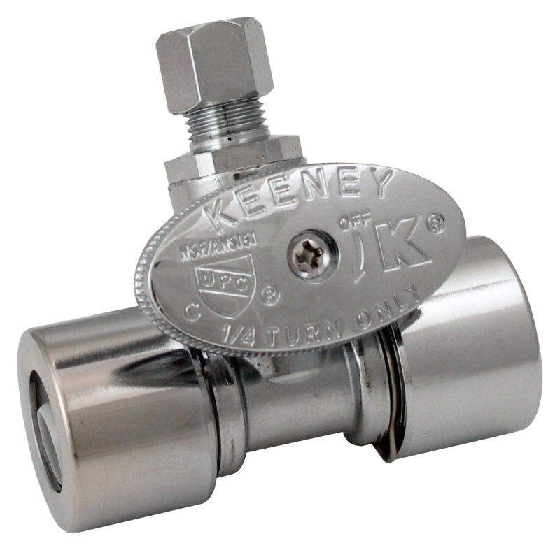 Plumb Pak K2801PCPO Quarter Turn Quick Lock in Line Valve 1/2 in. x 1/4 in, silver