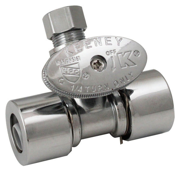 Plumb Pak K2802PCPO Quarter Turn Quick Lock in Line Valve 1/2 in. x 3/8 in, Silver