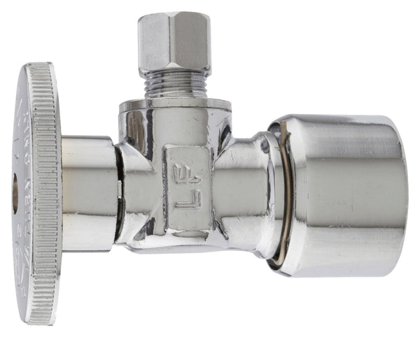 Plumb Pak K2626PCPO Quarter Turn Quick Lock Angel Valve 1/2 in. x 1/4 in, silver