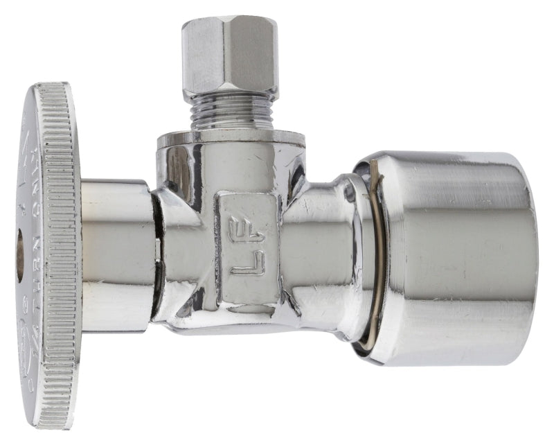Plumb Pak K2626PCPO Quarter Turn Quick Lock Angel Valve 1/2 in. x 1/4 in, silver