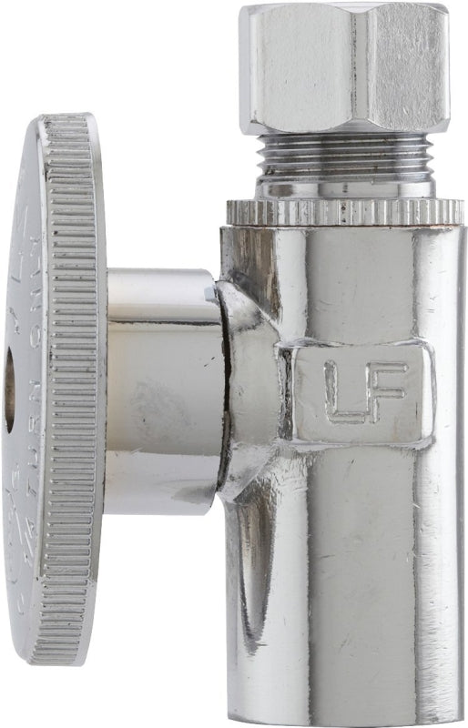 Plumb Pak PP61-1PCLF 1/4 Turn Straight Shut-Off Valve, 1/2 X 1/2 in, Sweat X Od, Brass Body, Chrome Plated, Copper