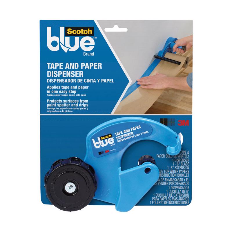 ScotchBlue Painter's Tape Dispenser, Applies Masking Paper with Painter's Tape to Protect and Cover Surfaces, Includes Plastic Blade Fits 12 Inch Masking Paper M1000-SBN