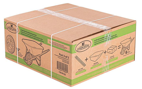Mintcraft BOX-6SMB-OR Parts with Block Tire Steel Wheelbarrow Part for 6 Cubic Feet Wheelbarrow 34638