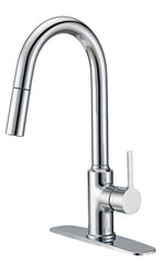  1 faucet handle and 60 psi pressure for kitchen sink water delivery; chrome color."