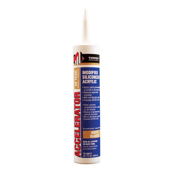 M-D Building Products Tower Sealants, White TS-00017 10.5 fl-Ounce The Accelerator Acrylic Silicone, Size, 10 Oz