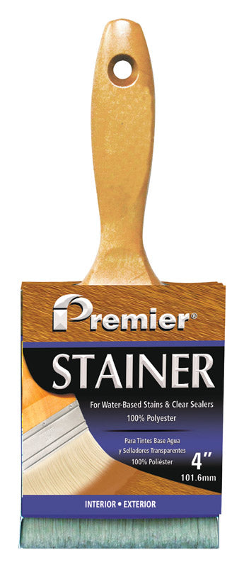 Premier 4" x 7/8" Stain Brush, Deluxe Polyester with Varnished Wood Handle, P600-40