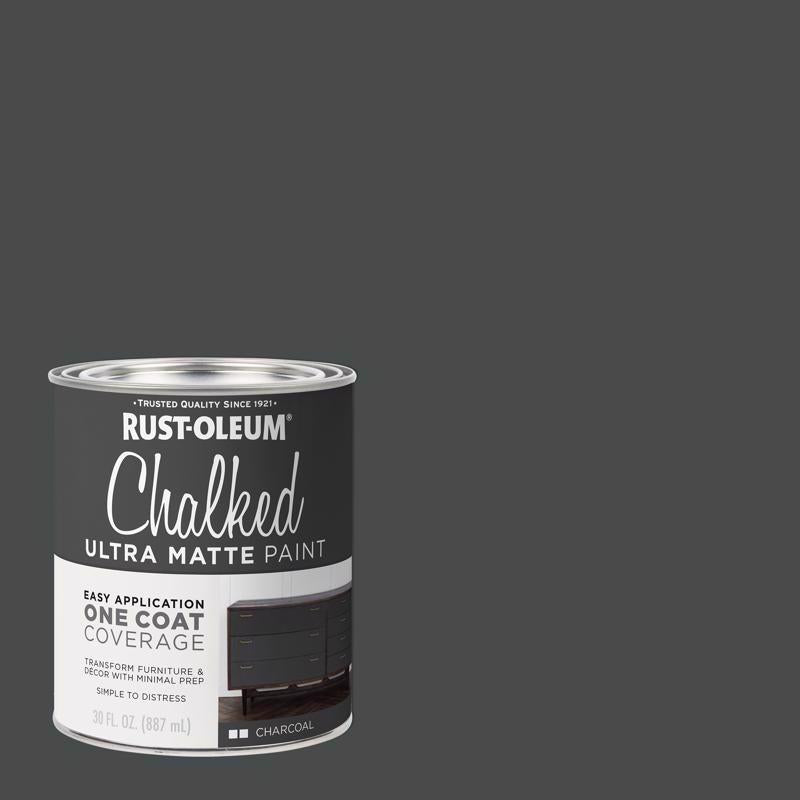 Rust-Oleum 1 qt Brands 285144 Charcoal Chalked Ultra Matte Paint, 30 Fl Oz (Pack of 1)