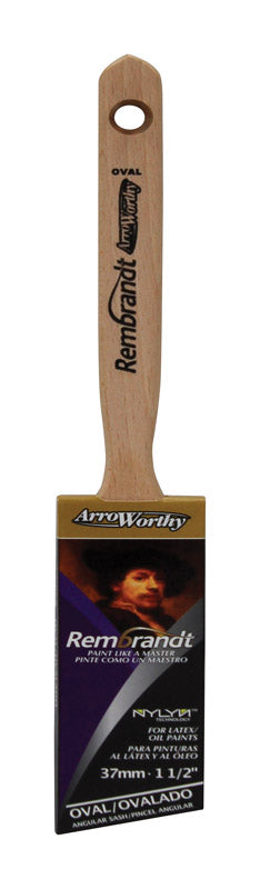 Arrworthy 6420-1-1/2 Rembrandt Angle Sash Semi-Oval Brush, Polyester, 1-1/2"