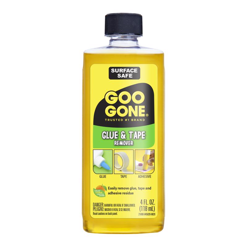 Goo Goo Glue and Tape Adhesive Remover - 4 Ounce - Removes Adhesives Stickers Crayon Glue Tape Gum Window Decals Glitter Labels