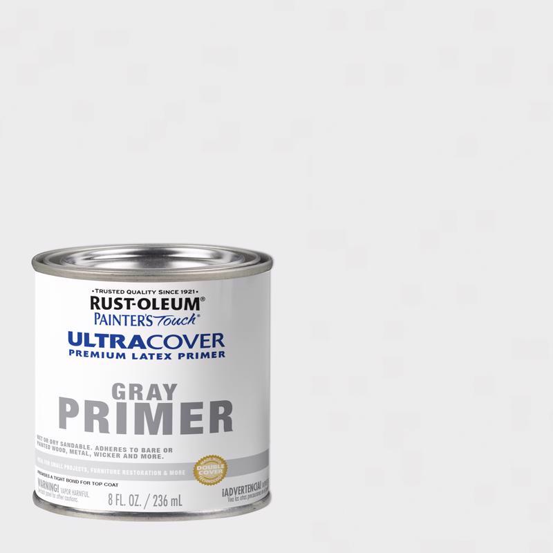 Rust-Oleum Brush On Paint 1980730 Painter's Touch Latex, Half Pint, Flat Gray Primer, 8 Fl Oz (Pack of 1)