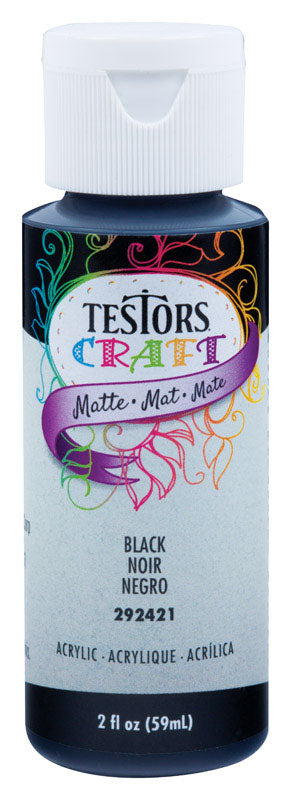 TESTOR ACR 292421A 2OZ Black Matte Acrylic Paint, 2 Fl Oz (Pack of 1)