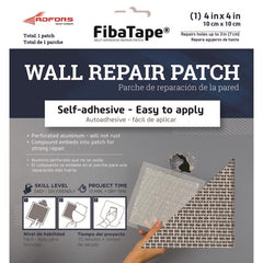 Saint-Gobain ADFORS FibaTape FDW6836-U 4-by 4-Inch Self-Adhesive Perforated Aluminum Wall and Ceiling Repair Patch, White