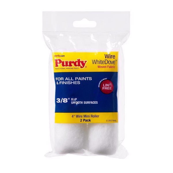 Purdy White Dove Dralon 3/8 in. x 4 in. W Mini Paint Roller Cover For Smooth 2 pk 140606042