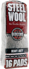 Homax Products 4 4 Homax Steel Wool Pad, No Grit, Gray 106607-06