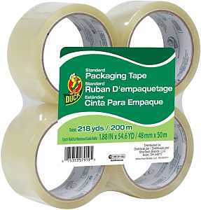 Duck Brand Standard Packing Tape Refill, 4 Rolls, 1.88 Inch x 55 Yard, Clear (240238)