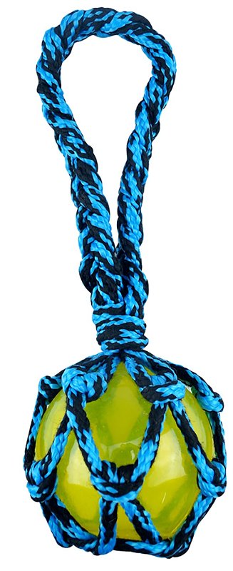 Pet Park Blvd Paracord Rope Tug with TPR Squky Bll Blue US2044 19