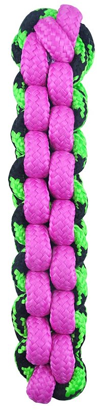 Pet Park Blvd Braided Paracord Rope Dog Toy Tough Fetch Stick Chew Tug Choose Color 10 1/4" (Pink/Green) US2046 75