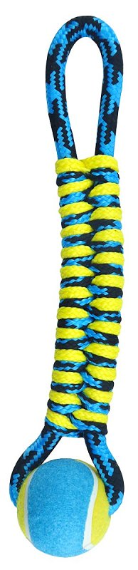 Boss Pet Products US2048-19 Paracord Rope Twisted Tug with Tennis Blue