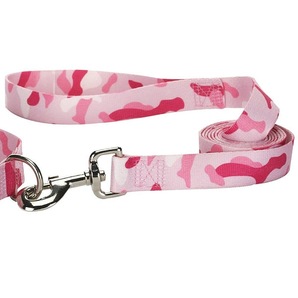 Casual Canine Guardian Gear Nylon Camo Dog Leash, 6-Feet x 1-Inch Lead, Pink ZA6751 66 75