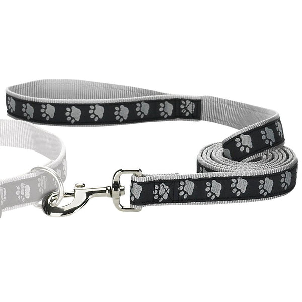 Casual Canine TwoTone Pawprint Dog Lead, 6-Foot x 1-Inch, Black ZA8861 66 17