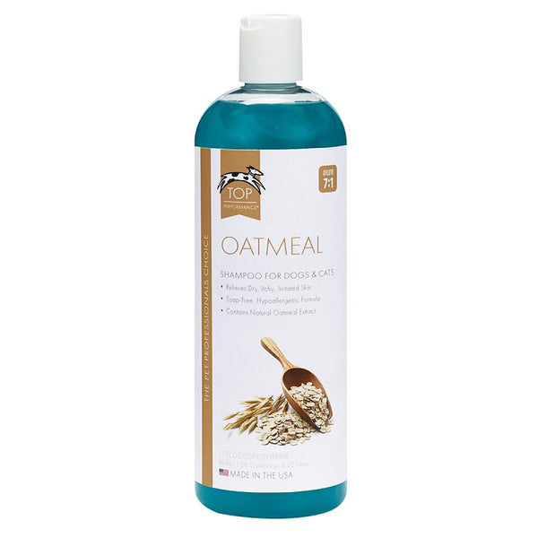 Top Performance Oatmeal Dog Shampoo and Cat Shampoo, 17 Oz. - Provides Remedy for Dry, Irritated and Itchy Skin on Pets TP564 17